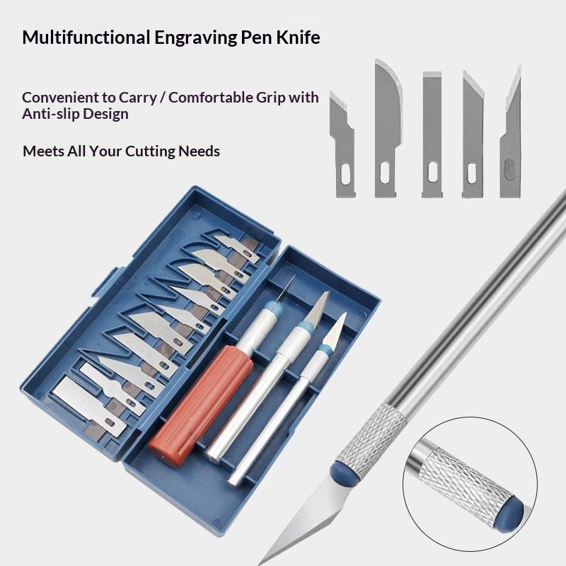 Craft Knife Set - 13-delige multifunctionele graveermessen set met opbergkoffer,
